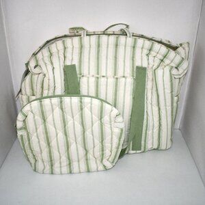 Edgehill Collection x Kristin Ellen Hockman Leo Green Stripe Weekender Bag #S54Q